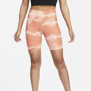 NWT New Nike One Luxe Peach Tie-Dye Mid-Rise Work Out Athletic Running Shorts SM